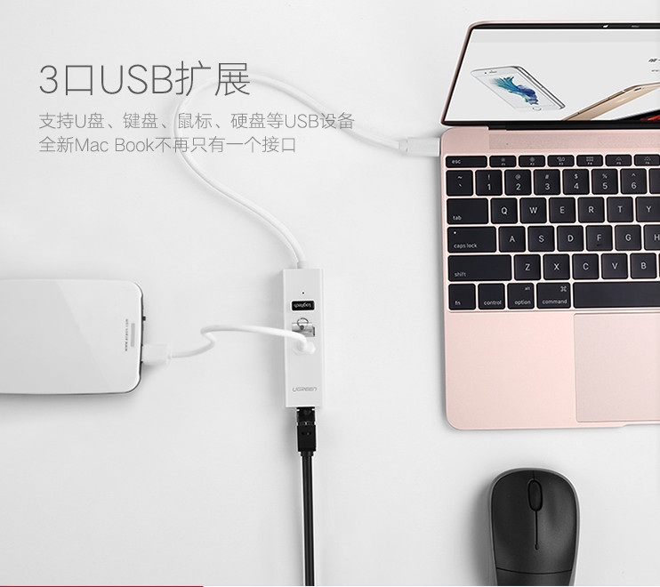 Cáp chuyển USB Type C to Lan, HUB USB 2.0  Ugreen 20792  Cáp chuyển USB Type C to Lan, HUB USB 2.0  Ugreen 20792