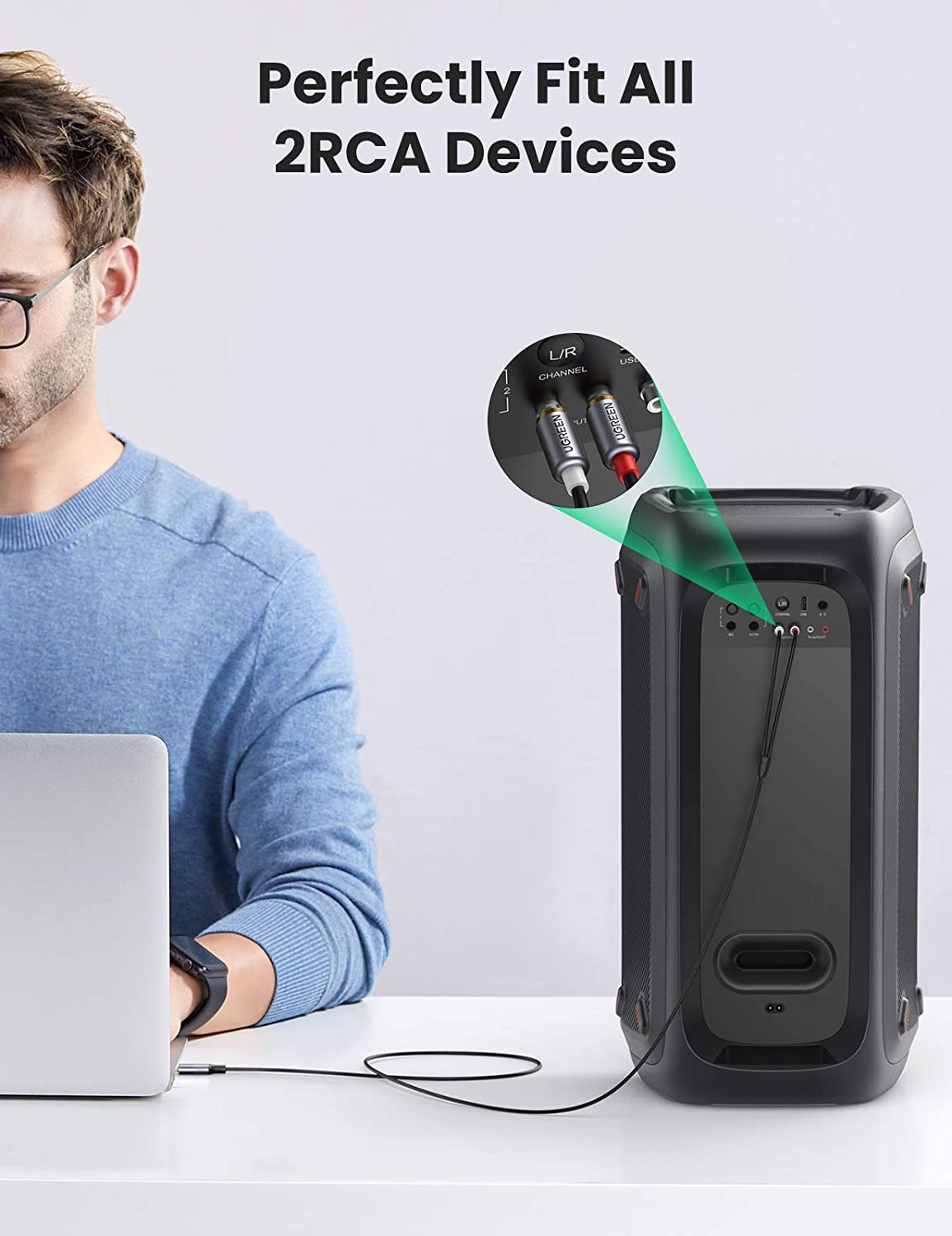 Cáp chuyển Type C sang RCA dài 1.5m Ugreen 20193 Cáp chuyển Type C sang RCA dài 1.5m Ugreen 20193