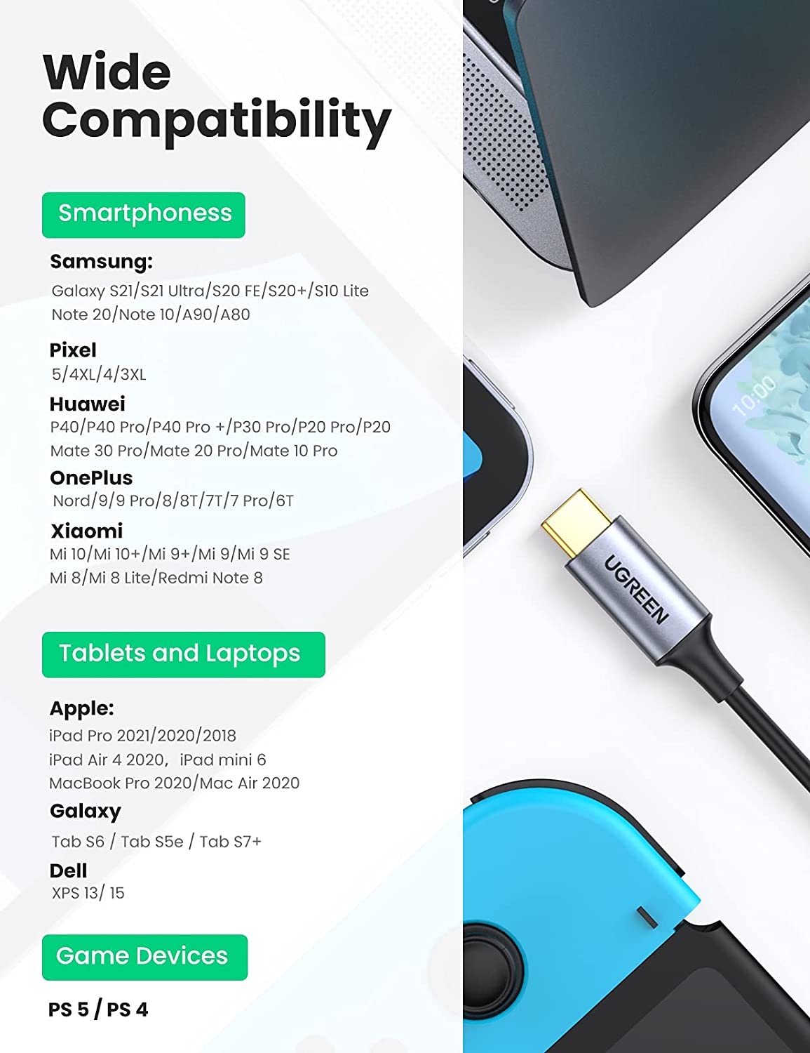 Cáp chuyển Type C sang RCA dài 1.5m Ugreen 20193 Cáp chuyển Type C sang RCA dài 1.5m Ugreen 20193