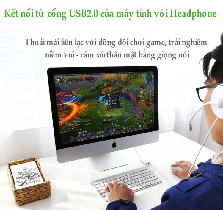 Cáp chuyển USB 2.0 to 3.5mm Ugreen 30801 Cáp chuyển USB 2.0 to 3.5mm Ugreen 30801