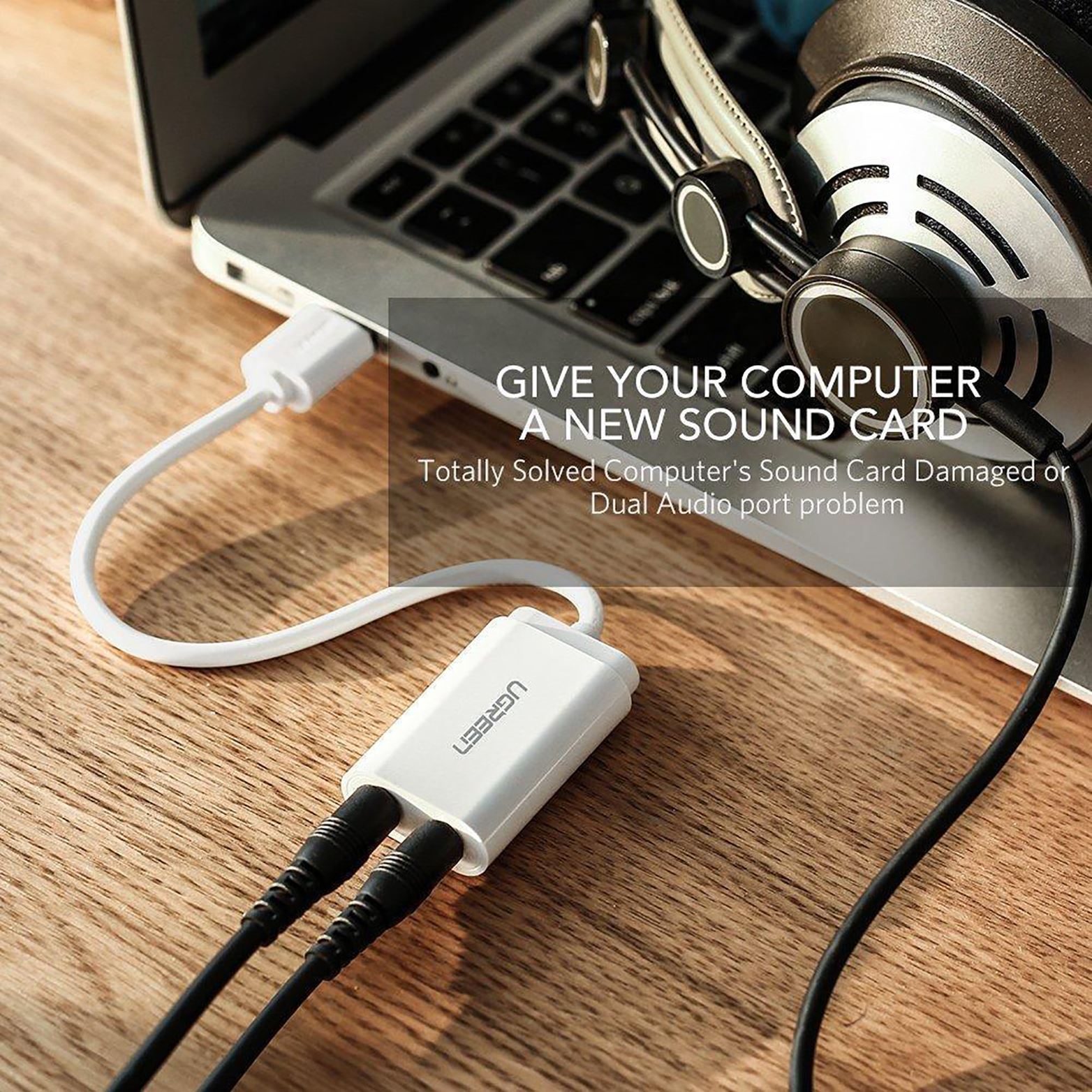 Cáp chuyển USB 2.0 to 3.5mm Ugreen 30801 Cáp chuyển USB 2.0 to 3.5mm Ugreen 30801