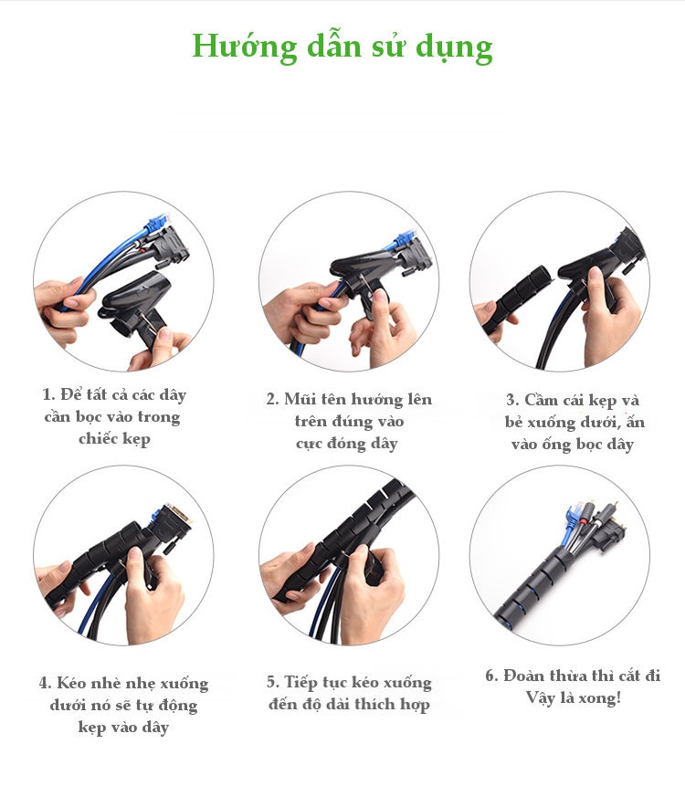 Dây dạng ống xoắn PE bảo vệ cáp dài 3m Ugreen 30819 Dây dạng ống xoắn PE bảo vệ cáp dài 3m Ugreen 30819