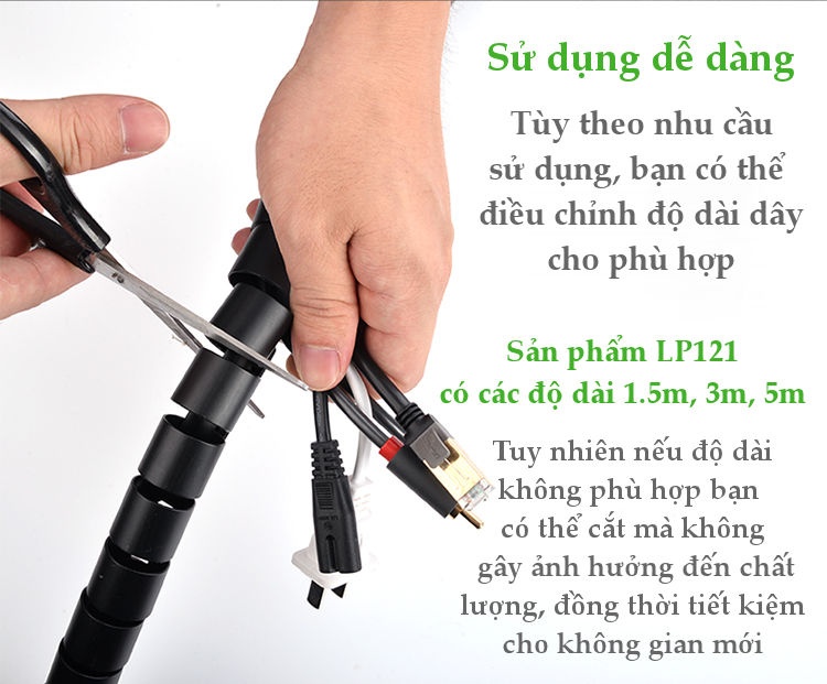 Dây dạng ống xoắn PE bảo vệ cáp dài 3m Ugreen 30819 Dây dạng ống xoắn PE bảo vệ cáp dài 3m Ugreen 30819