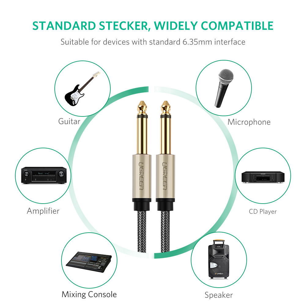 Cáp âm thanh 6.5mm dài 1.5M Ugreen 40810 Cáp âm thanh 6.5mm dài 1.5M Ugreen 40810