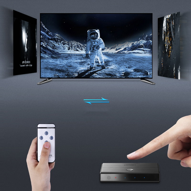 Bộ gộp HDMI 2.0 3 vào 1 ra  hỗ trợ 4K 60Hz Ugreen 50709 Bộ gộp HDMI 2.0 3 vào 1 ra  hỗ trợ 4K 60Hz Ugreen 50709