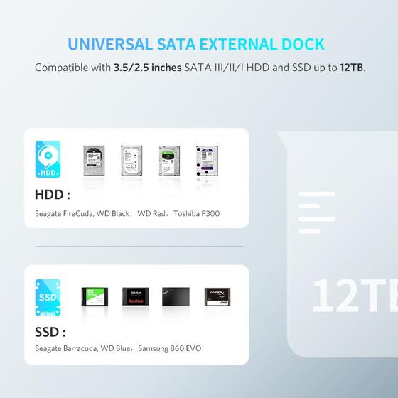 Dock Ổ Cứng 2.5/3.5" 12TB Hỗ trợ UASP 6Gbps Ugreen 50740 Dock Ổ Cứng 2.5/3.5" 12TB Hỗ trợ UASP 6Gbps Ugreen 50740