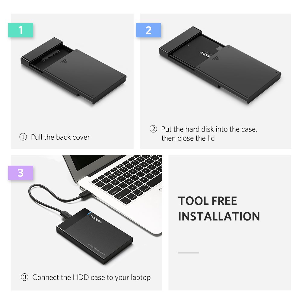 Hộp đựng ổ cứng 2.5 inch USB Type C Ugreen 50743 Hộp đựng ổ cứng 2.5 inch USB Type C Ugreen 50743