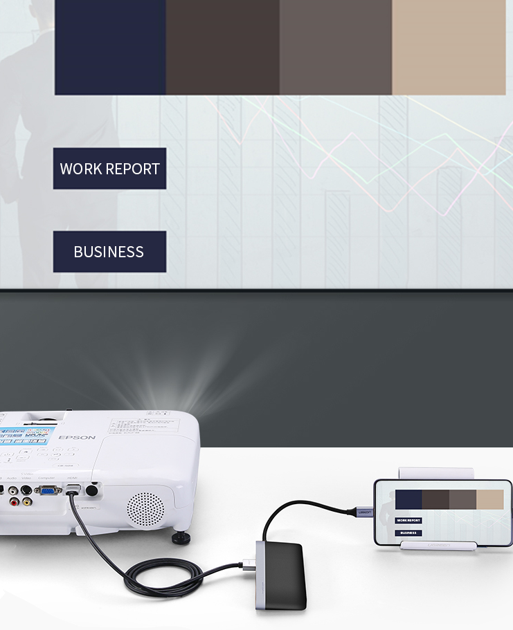 Bộ chuyển đa năng Type-C to HDMI+ Lan+ USB 3.0+ SD/TF+ sạc Type-C Ugreen 50989 Bộ chuyển đa năng Type-C to HDMI+ Lan+ USB 3.0+ SD/TF+ sạc Type-C Ugreen 50989