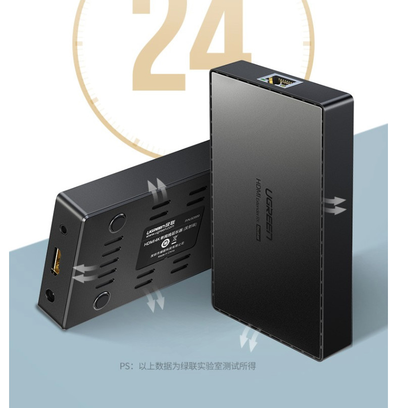 Bộ khuếch đại HDMI 40m qua cáp mạng hỗ trợ 4K Ugreen 50999 Bộ khuếch đại HDMI 40m qua cáp mạng hỗ trợ 4K Ugreen 50999