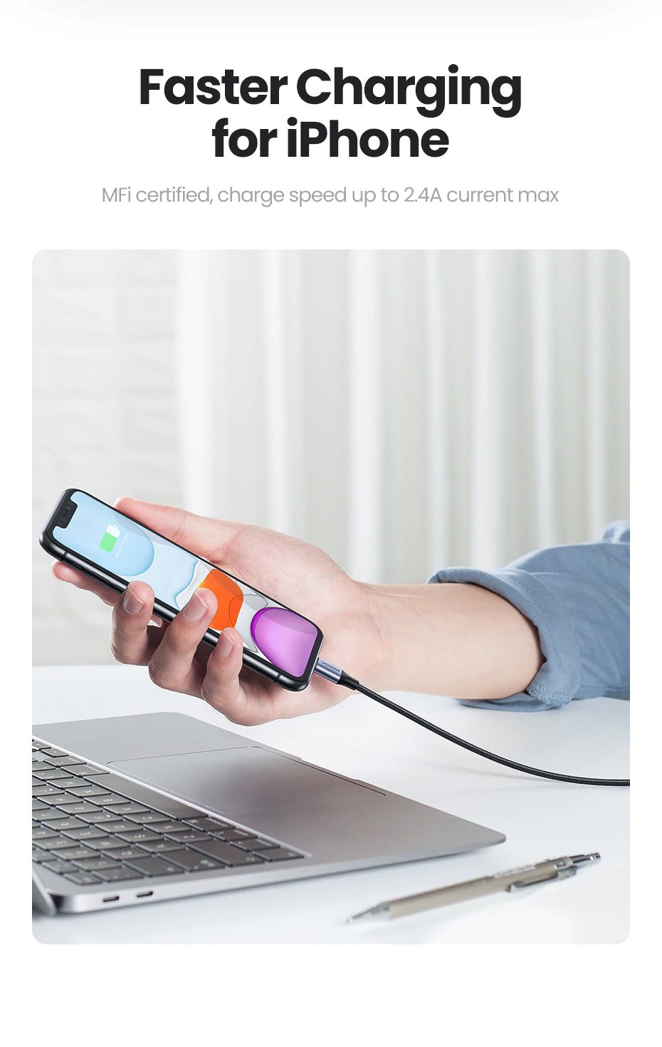 Cáp sạc USB Lightning 1m Ugreen 60161 Cáp sạc USB Lightning 1m Ugreen 60161