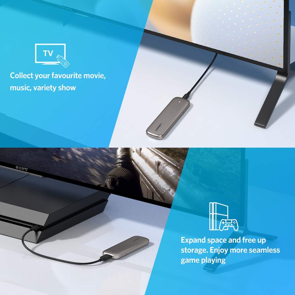 Thiết bị ổ cứng M2 kết nối Sata B-Key qua cổng USB Ugreen 60355