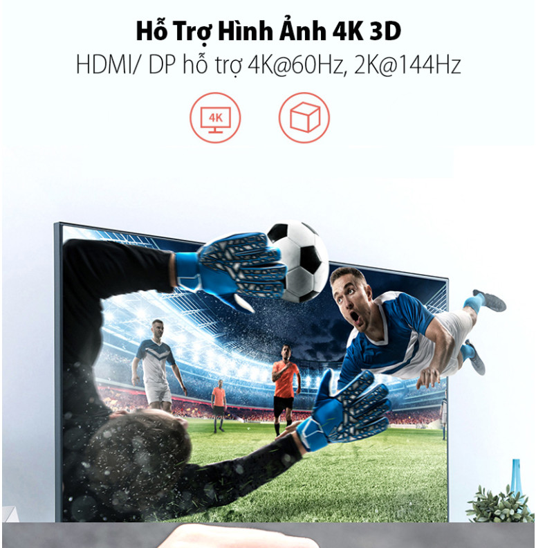 Cáp chuyển Type C to HDMI + VGA + Displayport Ugreen 60568 Cáp chuyển Type C to HDMI + VGA + Displayport Ugreen 60568