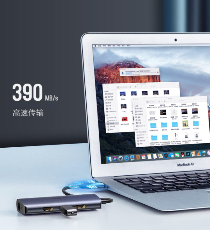 Bộ chia Type C 4 cổng USB 3.0 + Lan RJ45 Ugreen 60717 Bộ chia Type C 4 cổng USB 3.0 + Lan RJ45 Ugreen 60717