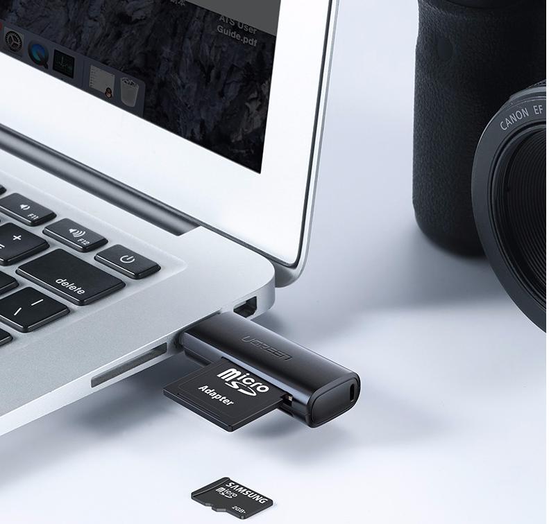 Đầu đọc thẻ USB 2.0 hỗ trợ SD/TF Ugreen 60721 Đầu đọc thẻ USB 2.0 hỗ trợ SD/TF Ugreen 60721