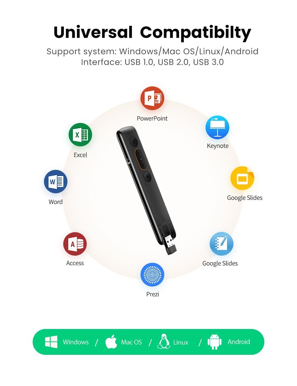 Bút Trình Chiếu Laser Ugreen 60795 Bút Trình Chiếu Laser Ugreen 60795