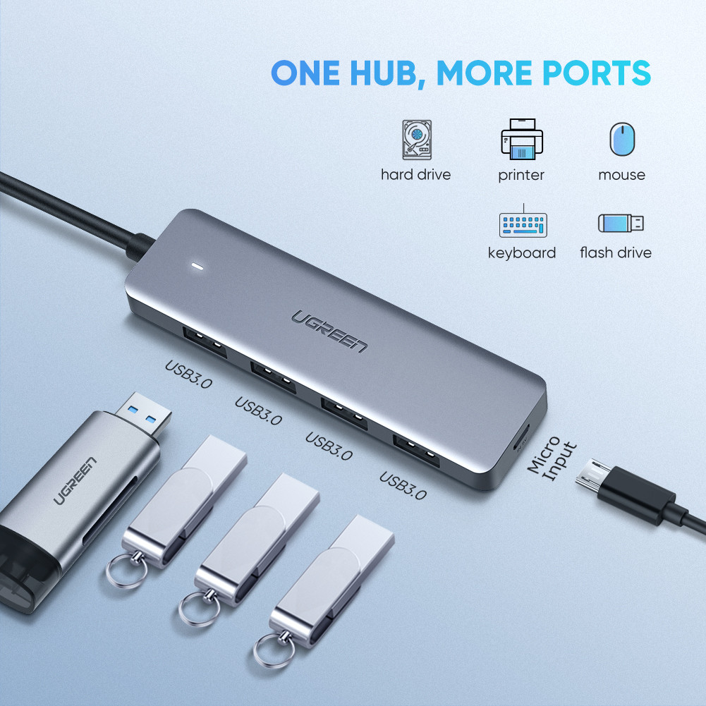 Bộ chia USB Type C 4 cổng USB 3.0 Ugreen 70336 Bộ chia USB Type C 4 cổng USB 3.0 Ugreen 70336