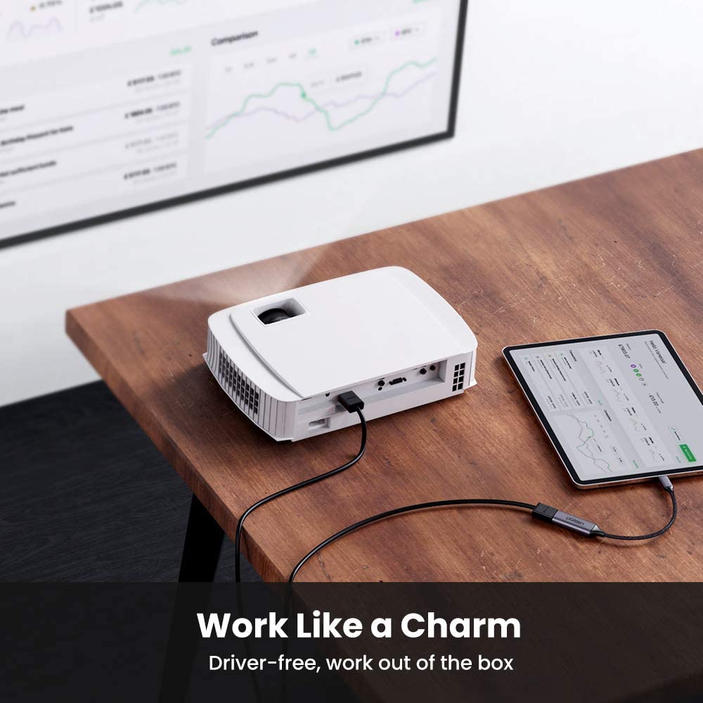 Cáp chuyển USB Type C sang HDMI 4k@60Hz Ugreen 70444 Cáp chuyển USB Type C sang HDMI 4k@60Hz Ugreen 70444