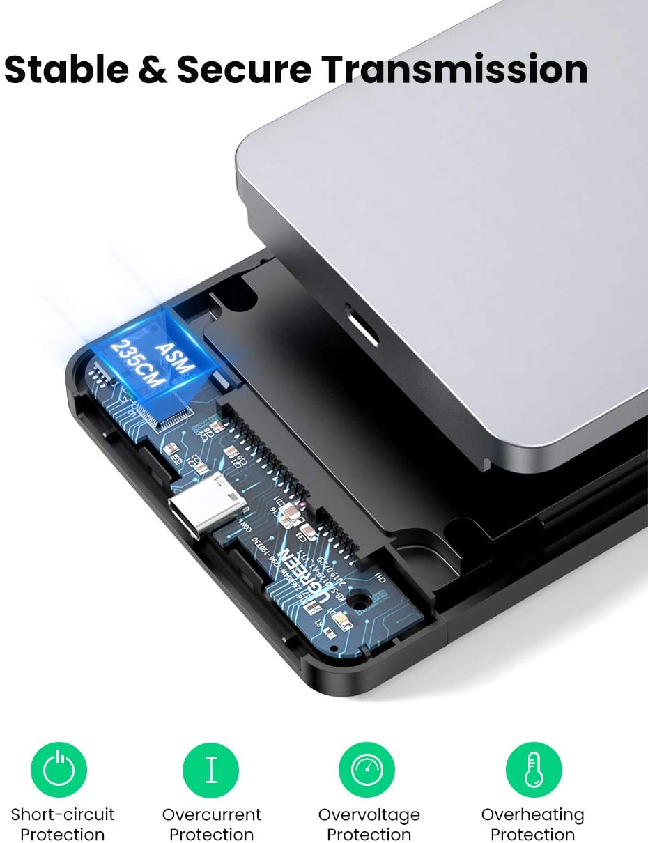 Hộp đựng ổ cứng 2.5 inch USB Type C Ugreen 70498 Hộp đựng ổ cứng 2.5 inch USB Type C Ugreen 70498