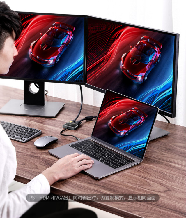 Cáp chuyển Type C to HDMI và VGA Ugreen 70549 Cáp chuyển Type C to HDMI và VGA Ugreen 70549