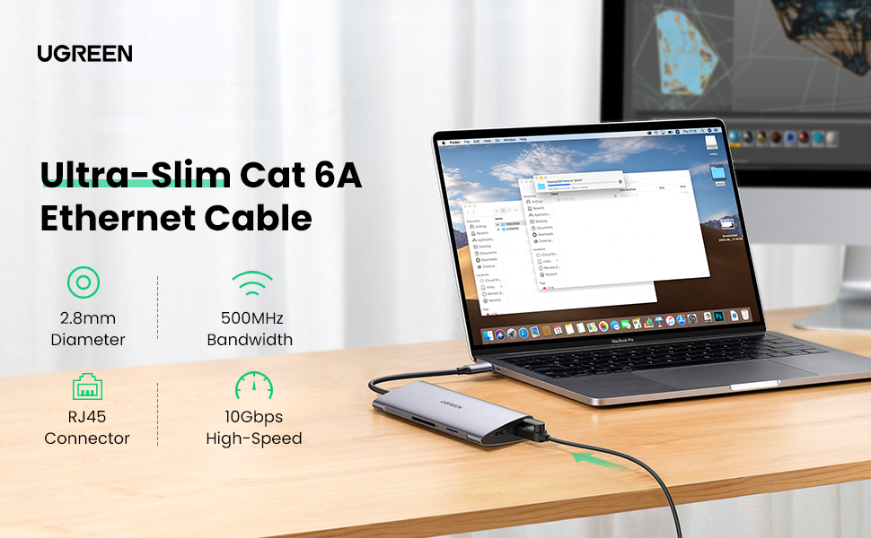 Cáp mạng CAT6a siêu mỏng dài 2m Ugreen 70334 Cáp mạng CAT6a siêu mỏng dài 2m Ugreen 70334