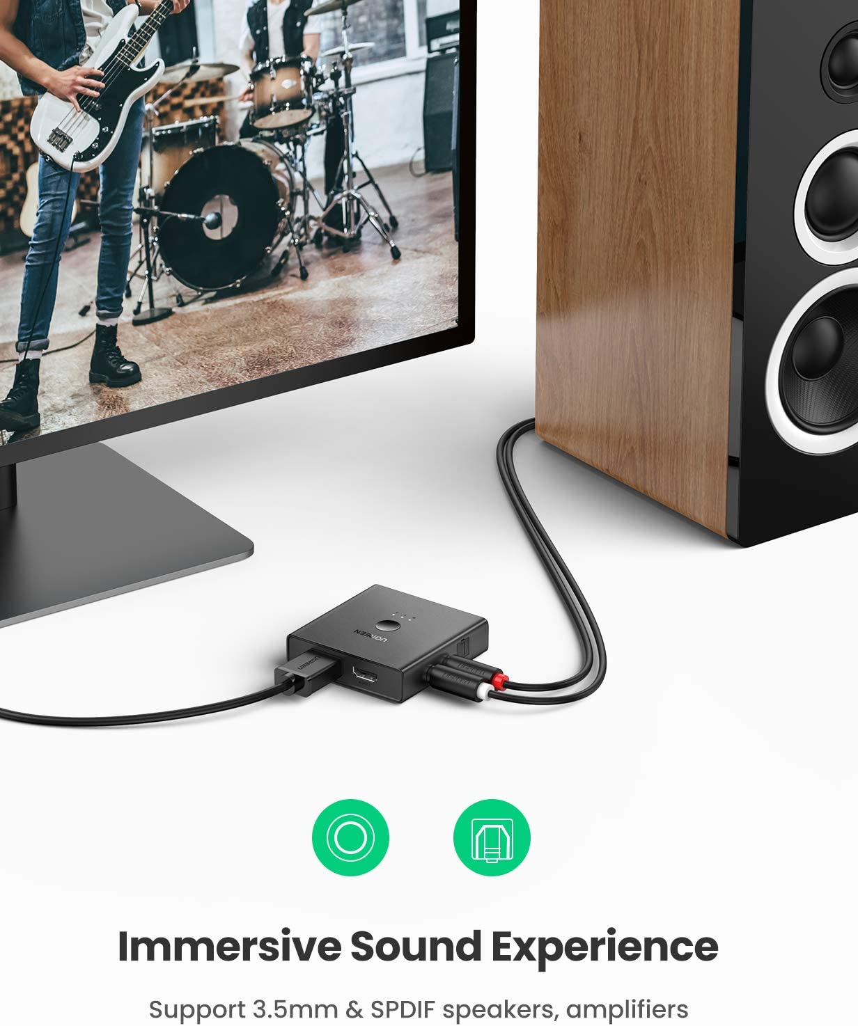 Bộ Gộp HDMI 2 vào 2 ra chuẩn 2.0 4K@60Hz Ugreen 70689 Bộ Gộp HDMI 2 vào 2 ra chuẩn 2.0 4K@60Hz Ugreen 70689