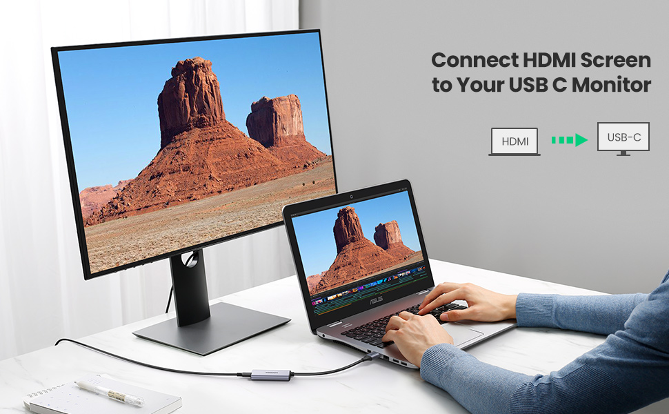 Cáp chuyển HDMI to Type C hỗ trợ 4k Ugreen 70693 Cáp chuyển HDMI to Type C hỗ trợ 4k Ugreen 70693
