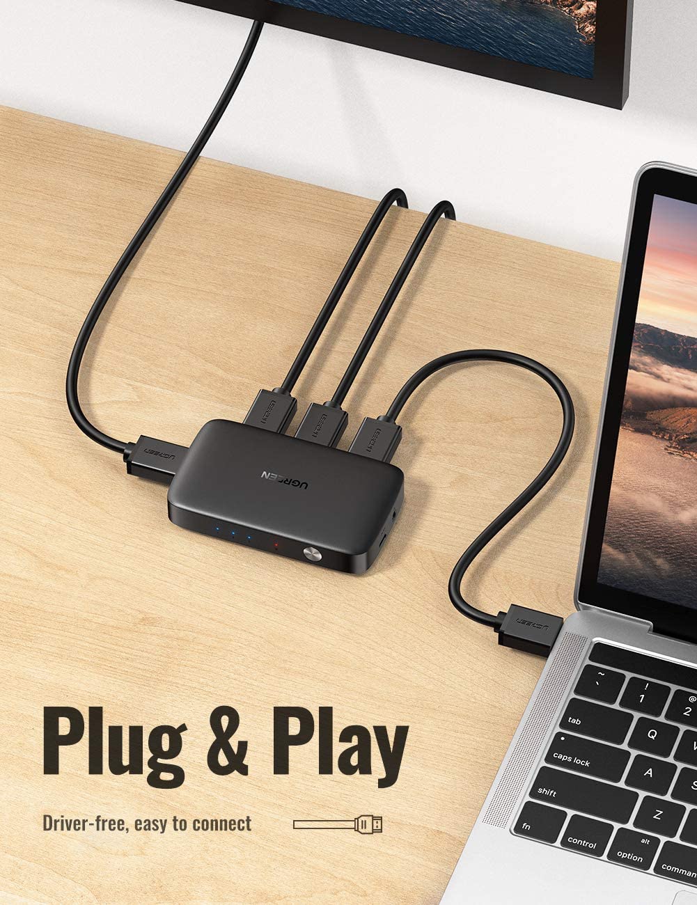 Bộ gộp HDMI 3 ra 1 hỗ trợ 4K Ugreen 80125 Bộ gộp HDMI 3 ra 1 hỗ trợ 4K Ugreen 80125