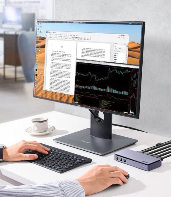 Bộ gộp HDMI 2 ra 1 có KVM với chức năng chia màn hình Ugreen 80187 Bộ gộp HDMI 2 ra 1 có KVM với chức năng chia màn hình Ugreen 80187