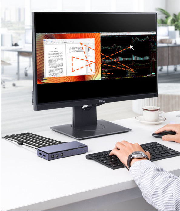 Bộ gộp HDMI 2 ra 1 có KVM với chức năng chia màn hình Ugreen 80187 Bộ gộp HDMI 2 ra 1 có KVM với chức năng chia màn hình Ugreen 80187