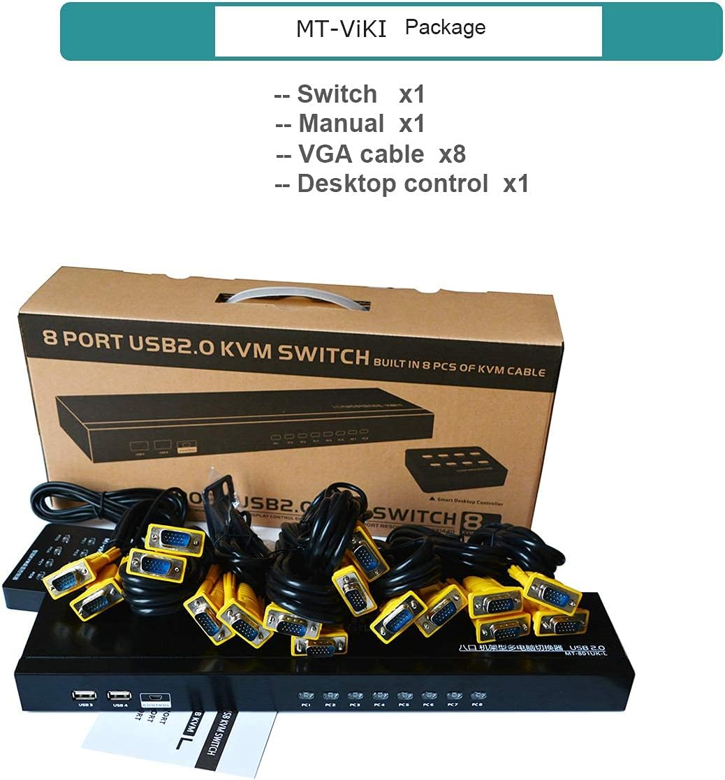 Bộ chia VGA 8 ra 1 có KVM MT-VIKI MT-801UK-L Bộ chia VGA 8 ra 1 có KVM MT-VIKI MT-801UK-L