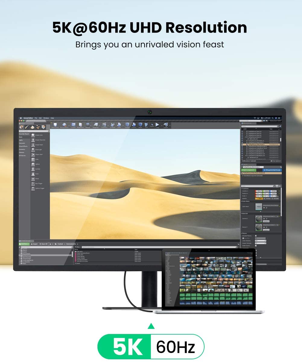 Cáp Thunderbolt 3 dài 0.5m Ugreen 80324 Cáp Thunderbolt 3 dài 0.5m Ugreen 80324