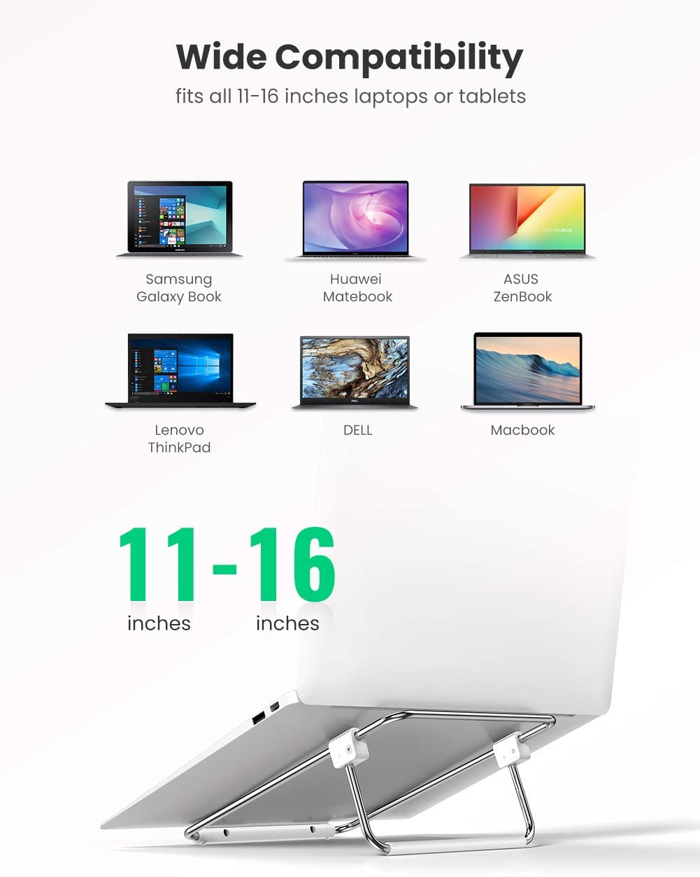 Giá đỡ laptop màu bạc Ugreen 80348 Giá đỡ laptop màu bạc Ugreen 80348