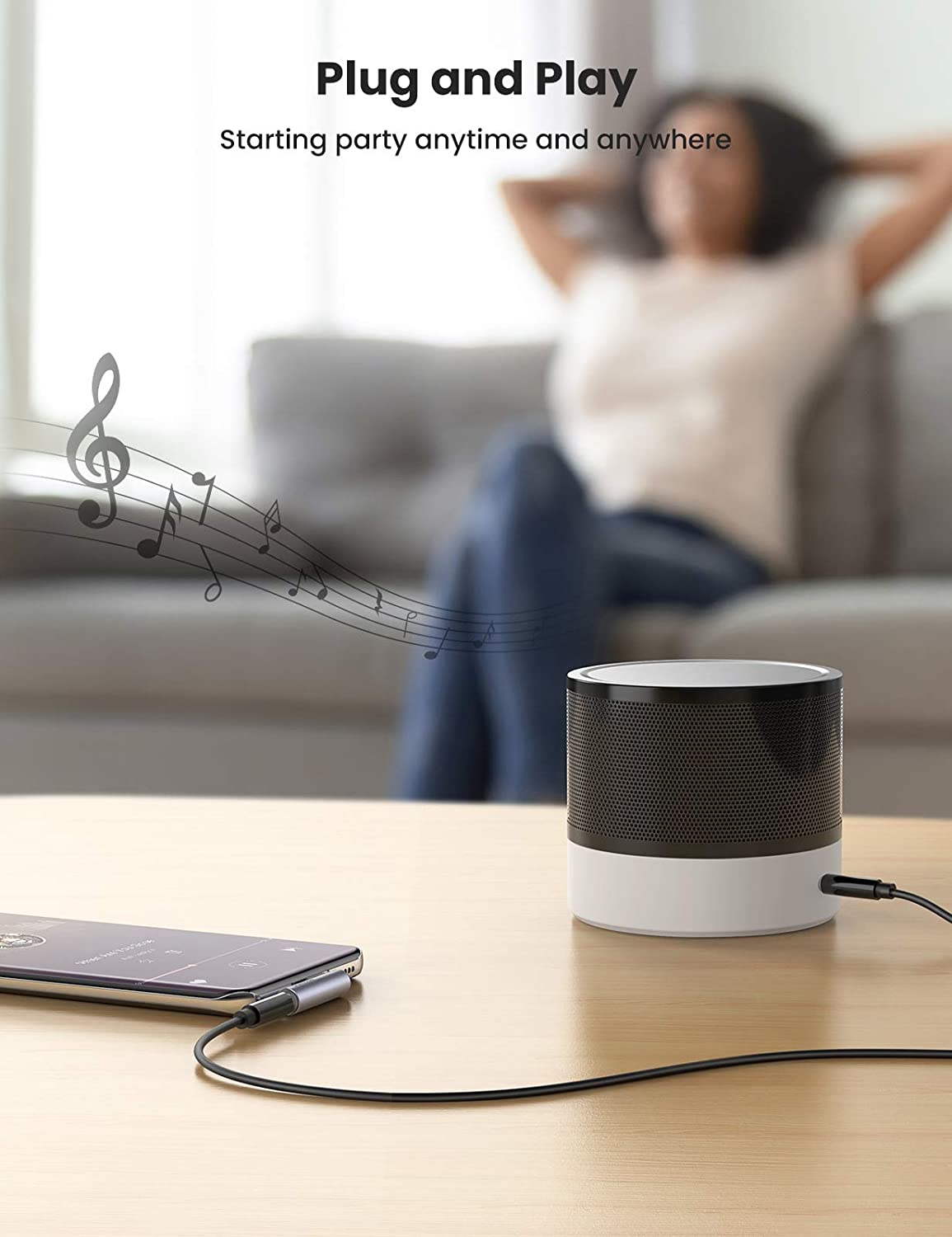 Cáp chuyển USB Type C to 3.5mm Ugreen 80384 Cáp chuyển USB Type C to 3.5mm Ugreen 80384