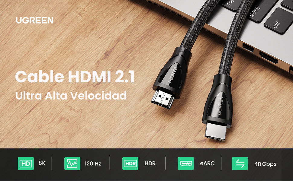 Cáp HDMI 2.1 dài 1.5m chuẩn 8K@60MHz Ugreen 80402