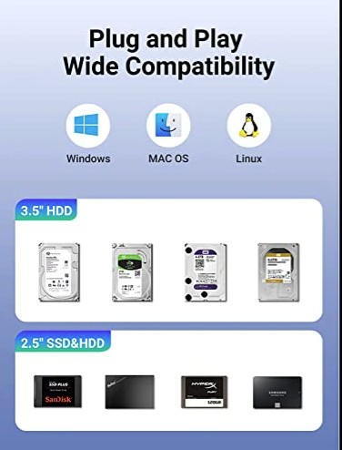 Box 2-Bay 3.5'' Raid Hard Drive Enclosure Ugreen 60641 Box 2-Bay 3.5'' Raid Hard Drive Enclosure Ugreen 60641