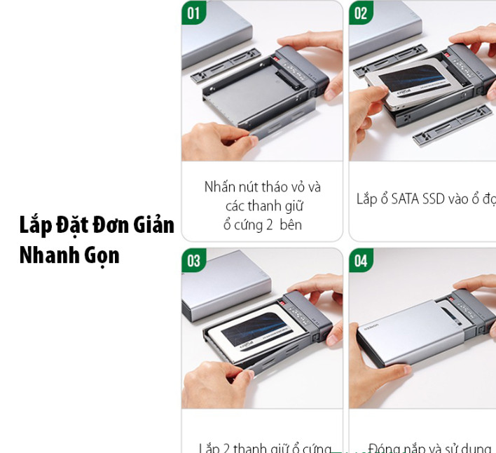 Box đọc ổ cứng 2.5 Dual Ugreen 80857 Box đọc ổ cứng 2.5 Dual Ugreen 80857