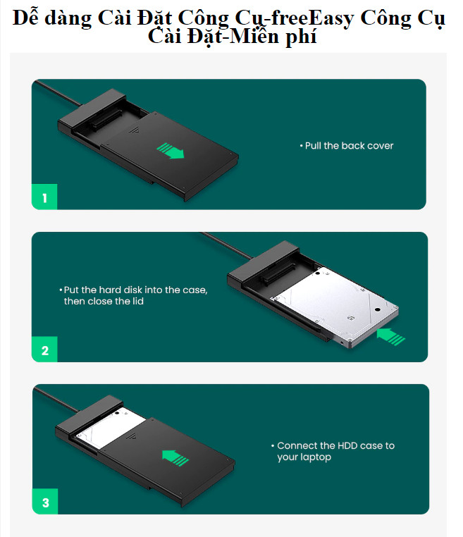 Hộp đựng ổ cứng 2.5 inch USB 3.0 + Type C Ugreen 60735 Hộp đựng ổ cứng 2.5 inch USB 3.0 + Type C Ugreen 60735