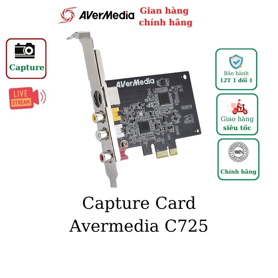 Card ghi hình AV/Svideo chuẩn PCI-E AverMedia C725