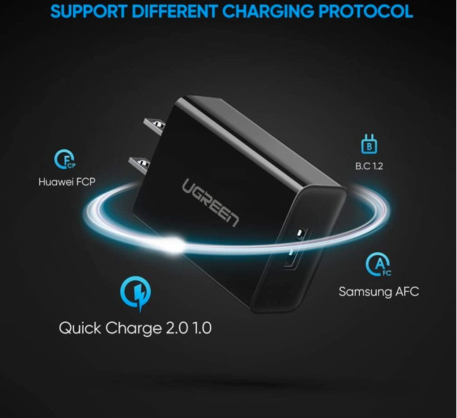 Củ sạc nhanh 18W chuẩn USB hỗ trợ QC 3.0 Ugreen 60495 Củ sạc nhanh 18W chuẩn USB hỗ trợ QC 3.0 Ugreen 60495