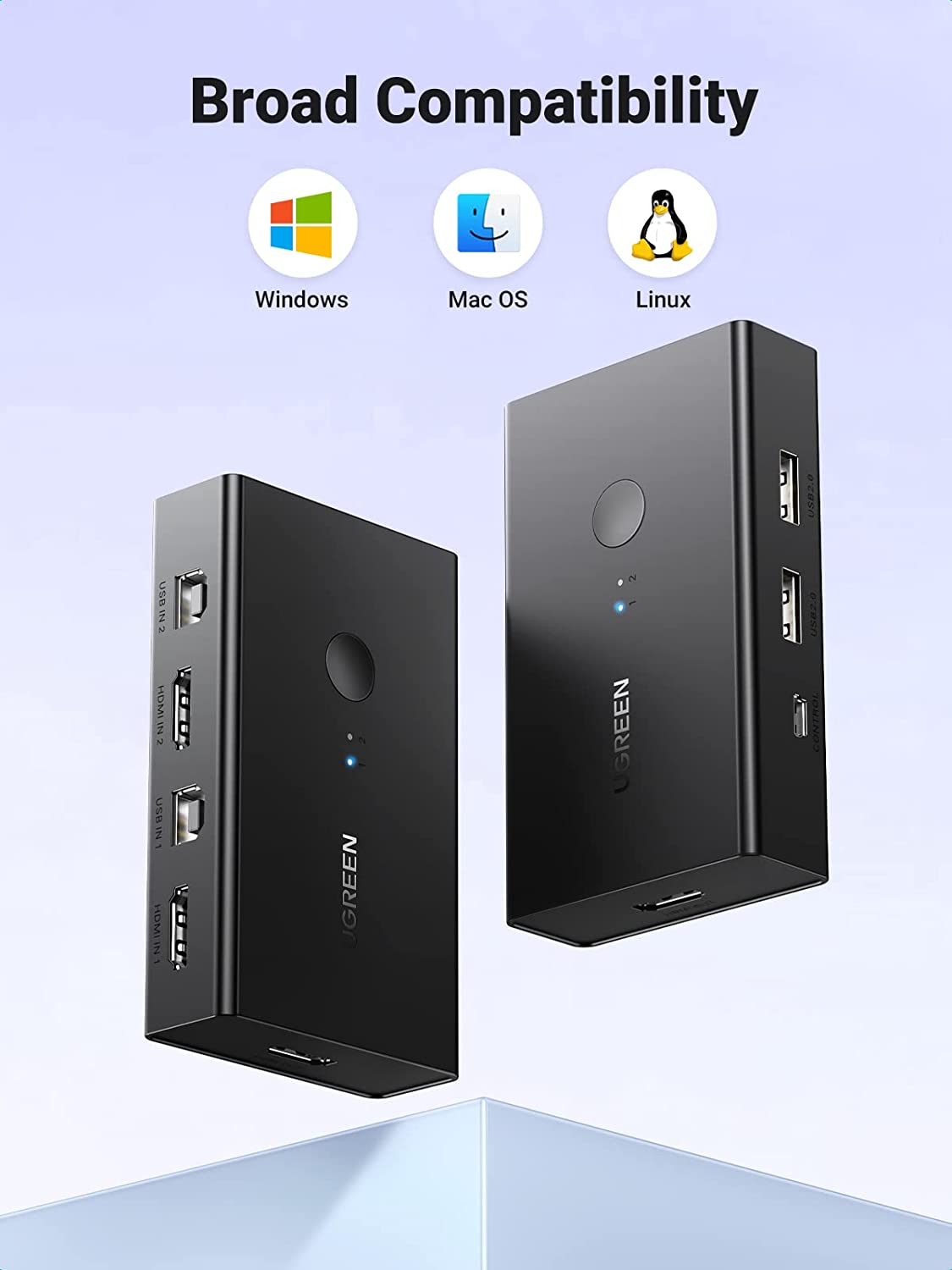 Bộ gộp HDMI 2 ra 1 có KVM hỗ trợ 4k@60Hz Ugreen 15166 Bộ gộp HDMI 2 ra 1 có KVM hỗ trợ 4k@60Hz Ugreen 15166
