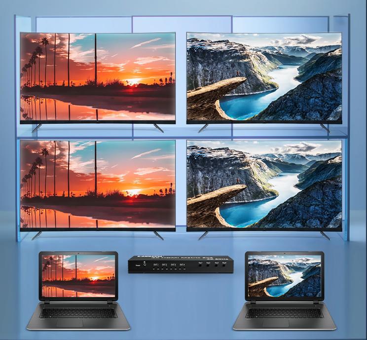 Bộ gộp HDMI 2 ra 4 matrix hỗ trợ 4k Unnlink 0923 Bộ gộp HDMI 2 ra 4 matrix hỗ trợ 4k Unnlink 0923