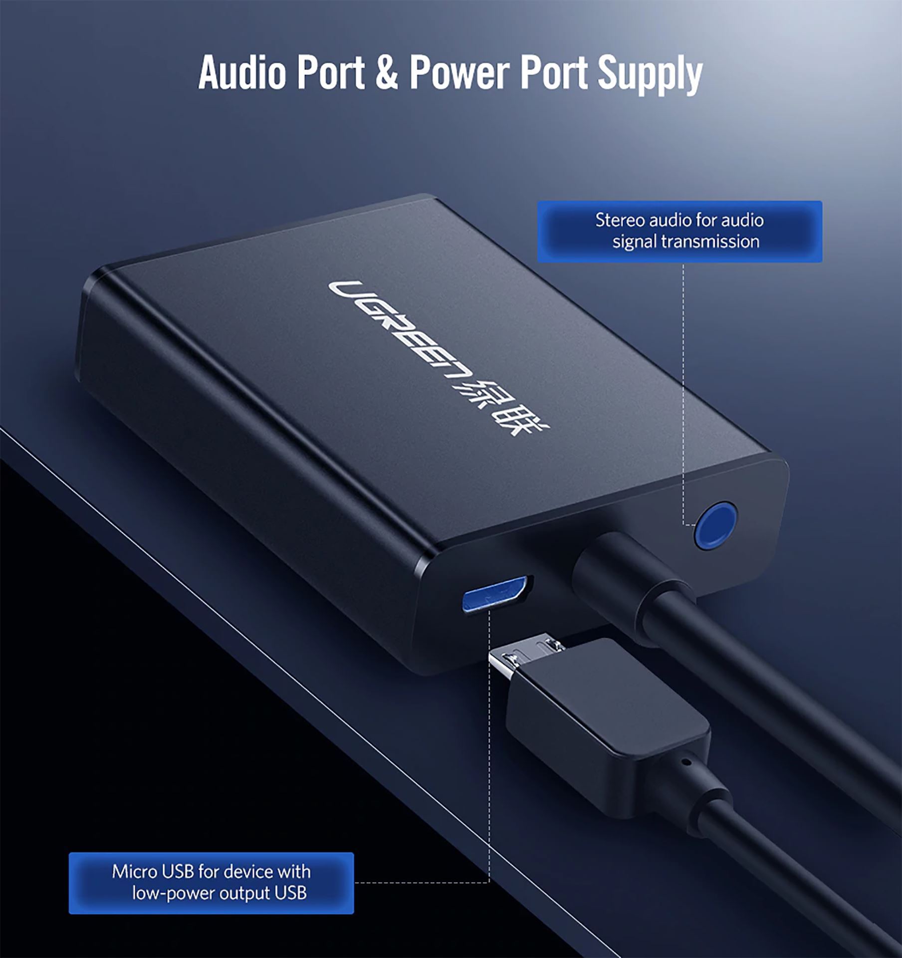 Cáp chuyển HDMI to VGA + Audio Ugreen 40212 / Ugreen 40233 Cáp chuyển HDMI to VGA + Audio Ugreen 40212 / Ugreen 40233