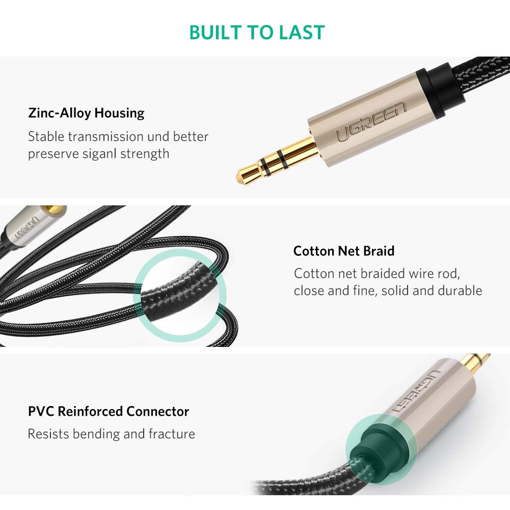 Cáp âm thanh 3.5mm 20M Ugreen 40788 ugreenCáp âm thanh 3.5mm 20M Ugreen 40788