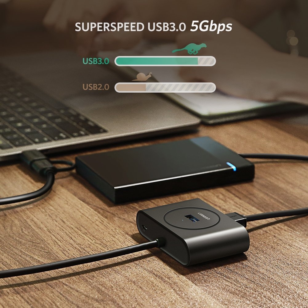 Bộ chia USB Type C 4 cổng USB 3.0 Ugreen 40850 Bộ chia USB Type C 4 cổng USB 3.0 Ugreen 40850