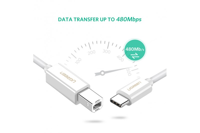 Cáp máy in USB Type C dài 1.5m Ugreen 40417 Cáp máy in USB Type C dài 1.5m Ugreen 40417