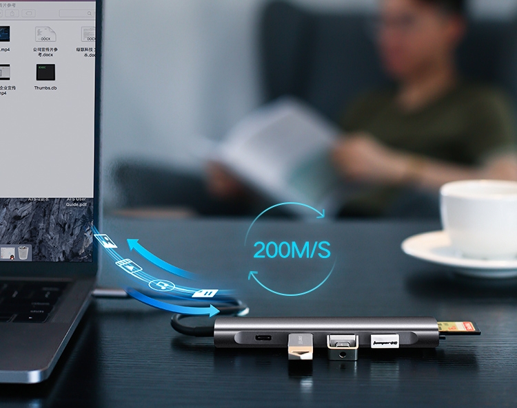 Cáp chuyển Type C to Hub USB 3.0 + Khe đọc thẻ nhớ SD/TF Ugreen 50598 Cáp chuyển Type C to Hub USB 3.0 + Khe đọc thẻ nhớ SD/TF Ugreen 50598