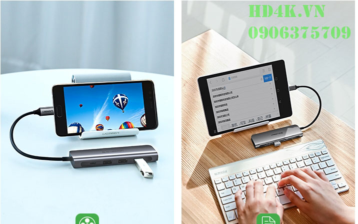 Bộ chia USB Type C 4 cổng USB 3.0 Ugreen 50979 Bộ chia USB Type C 4 cổng USB 3.0 Ugreen 50979