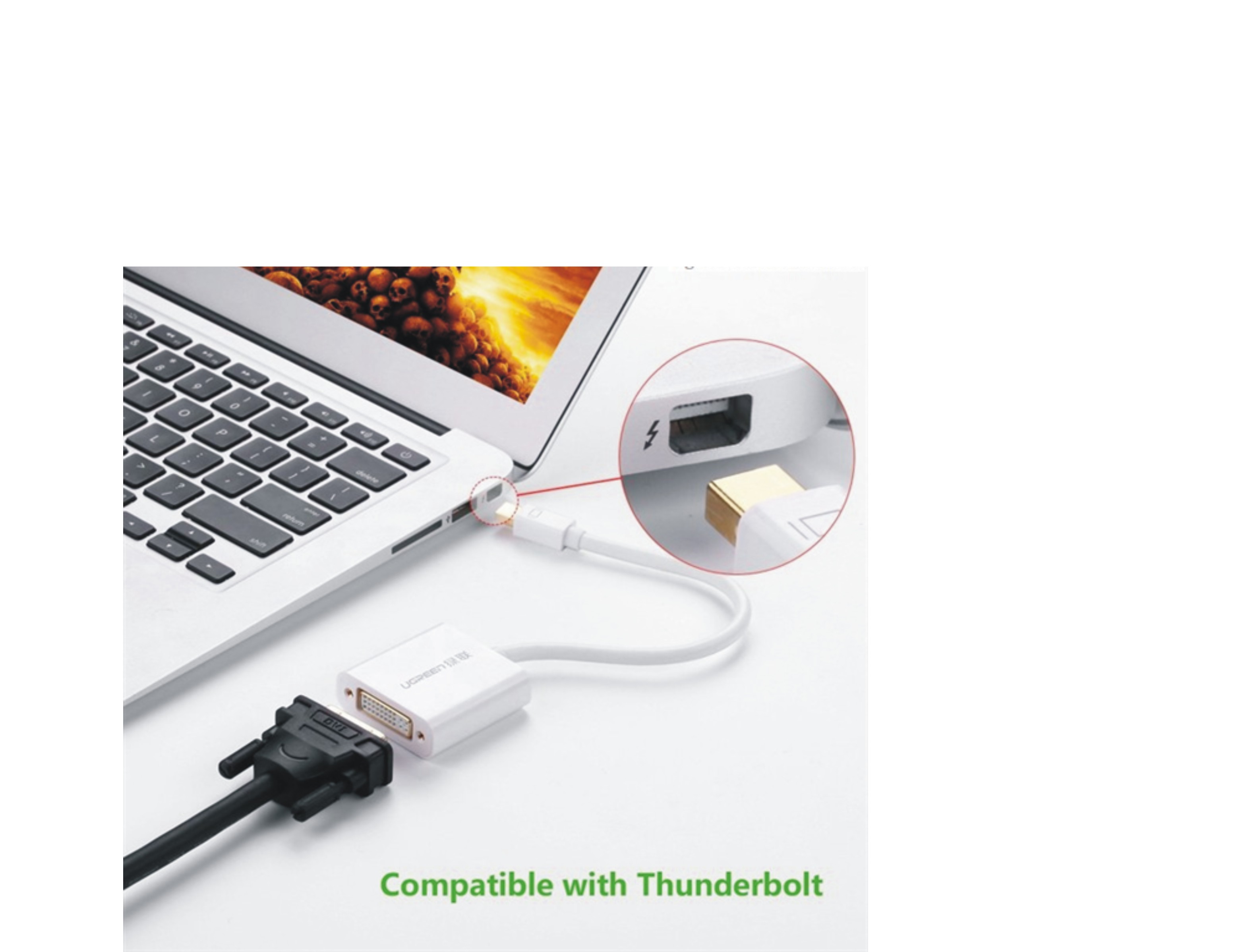 Cáp chuyển Mini Displayport to DVI  Ugreen 10402 Cáp chuyển Mini Displayport to DVI  Ugreen 10402