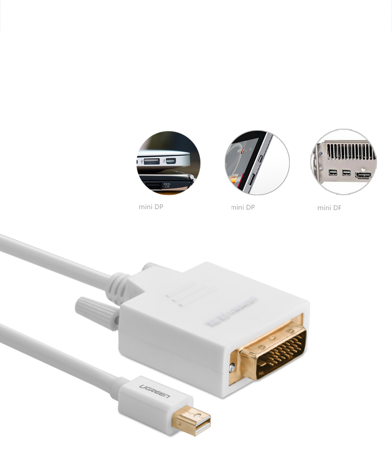 cap-chuyen-mini-displayport-to-dvi, ugreen-10425, cap-chuyen-mini-displayport-to-dvi-3m
