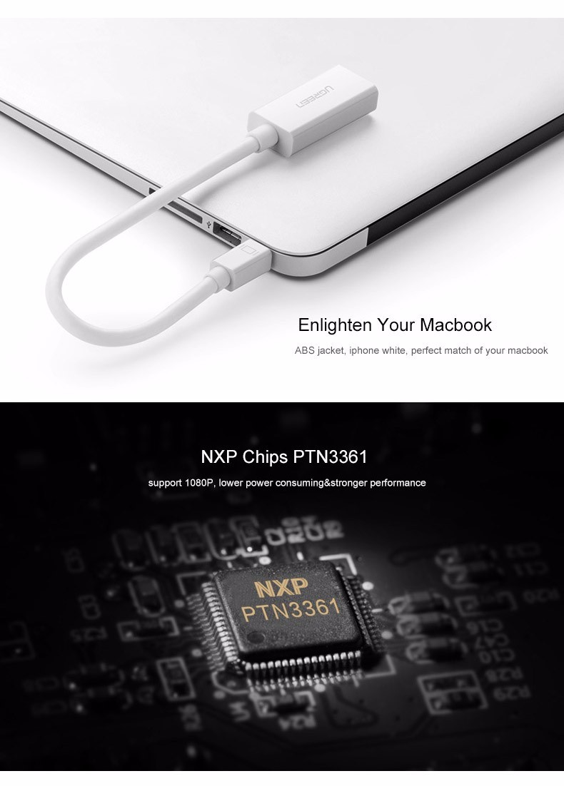 Cáp Mini DisplayPort to HDMI (âm) Ugreen 10460 Cáp Mini DisplayPort to HDMI (âm) Ugreen 10460